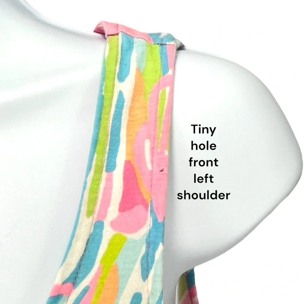 Lilly Pulitzer Women XS Multicolor Racer Back Pima‎ Cotton Casual Comfort Dress